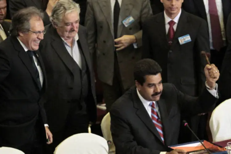 
	O presidente da Venezuela, Nicol&aacute;s Maduro, assume a presid&ecirc;ncia tempor&aacute;ria do Mercosul durante reuni&atilde;o do bloco em Montevideu
 (REUTERS/Nicolas Garrido)