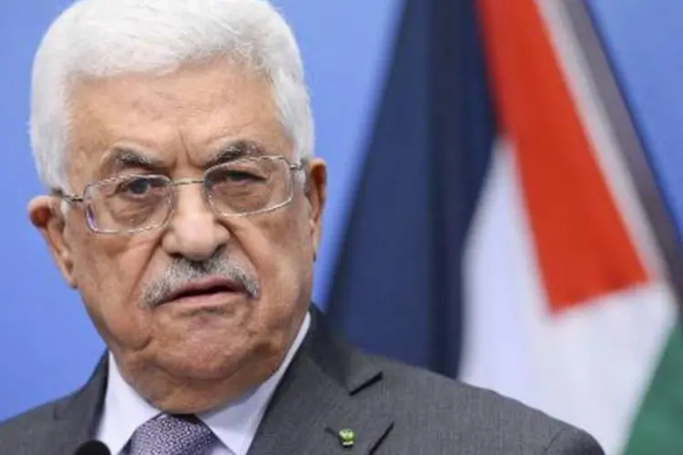O líder palestino Mahmoud Abbas, em Estocolmo: Israel congelou durante três meses o pagamento de impostos em sinal de protesto pela adesão da Palestina ao TPI (Jonathan Nackstrand/AFP)
