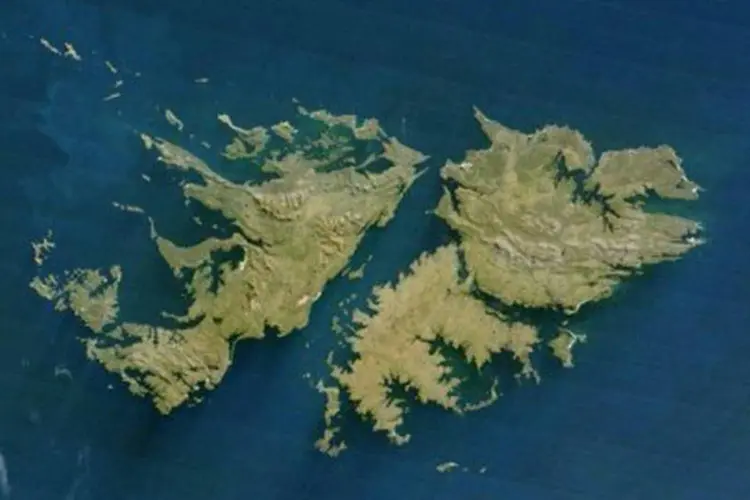 
	Ilhas Malvinas: guerra pelo territ&oacute;rio come&ccedil;ou em abril de 1982 com o desembarque de tropas argentinas no arquip&eacute;lago e terminou em junho do mesmo ano com sua rendi&ccedil;&atilde;o perante as for&ccedil;as enviadas pelo Reino Unido.
 (NASA/AFP)