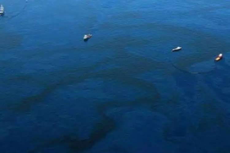 Mancha de petróleo após acidente no Golfo do México (.)