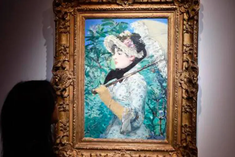 "A Primavera" ("Le Printemps") de Edouard Manet durante exposição na casa de leilão Christie's de Nova York
 (AFP)