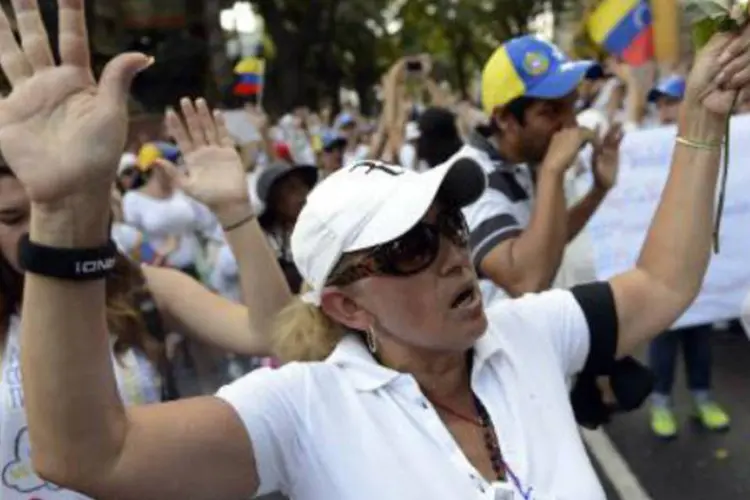
	Manifesta&ccedil;&atilde;o em Caracas contra o presidente Nicol&aacute;s Maduro
 (Leo Ramirez/AFP)