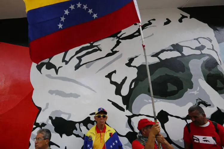 Manifestação de apoio à Palestina, em Caracas, na Venezuela (Jorge Silva/Reuters)