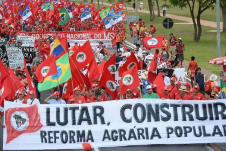 
	Manifesta&ccedil;&atilde;o do MST: uso da lei antiterrorismo para prender lideran&ccedil;as preocupa movimento
 (Fabio Rodrigues Pozzebom/Agência Brasil)
