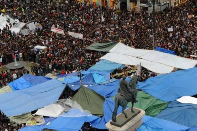 Movimento "Democracia Real Agora", também chamado de "Revolução Espanhola", inspirou manifestações semelhantes em outras partes da Europa (Denis Doyle/Getty Images)