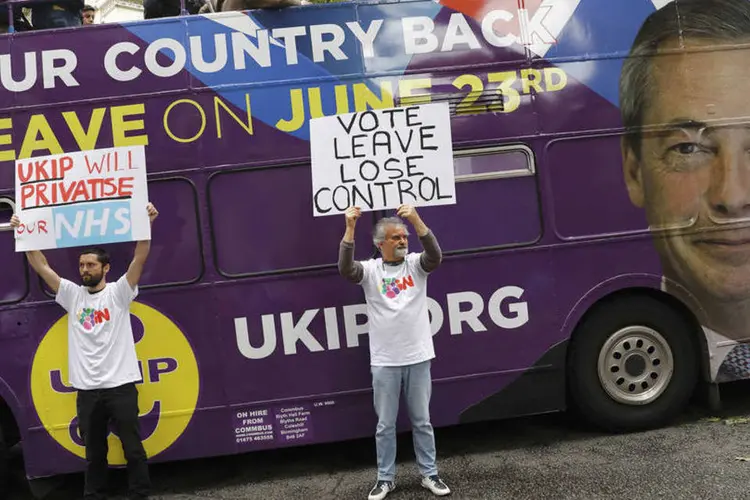 
	Brexit: os defensores do &quot;Vote leave&quot;, a sa&iacute;da da UE, escolheram o bairro de Croydon, nos sub&uacute;rbios de Londres, para fazer campanha e defender seu ponto de vista
 (Stefan Wermuth / Reuters)