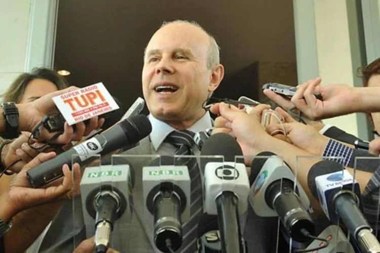 O ministro da Fazenda, Guido Mantega, durante entrevista coletiva à imprensa (Elza Fiuza/ABr)