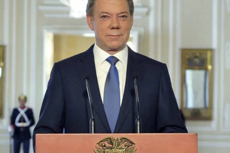 O presidente colombiano, Juan Manuel Santos: "Santos continuará desempenhando seu trabalho e cumprindo com sua agenda prevista", acrescentou o comunicado (©afp.com)