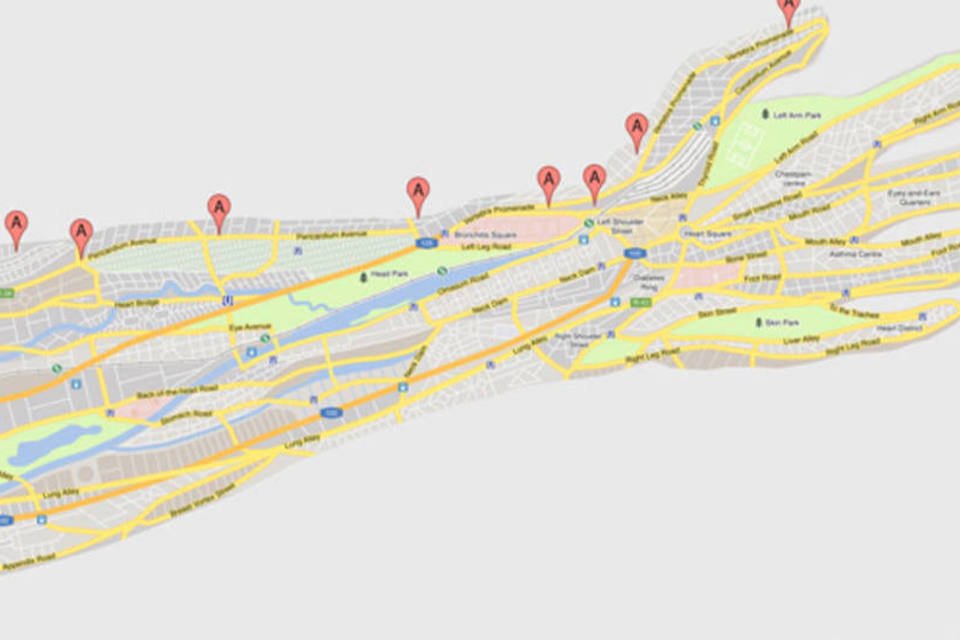 Anúncios transformam corpo humano em Google Maps