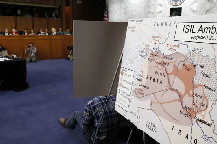 Mapa mostra ambição do EI: general destacou repetidamente importância de ter parceiros árabes (Kevin Lamarque/Reuters)