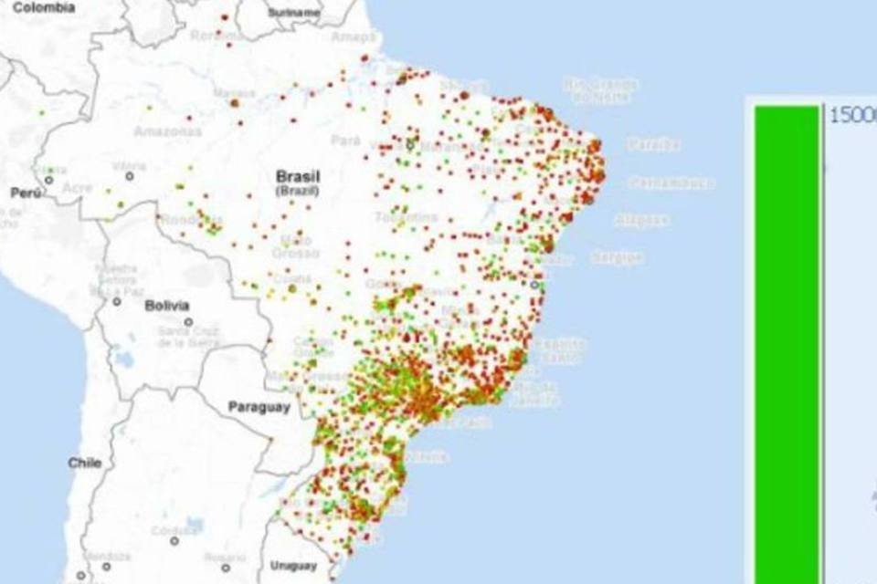 Mapa mostra a qualidade da internet no Brasil