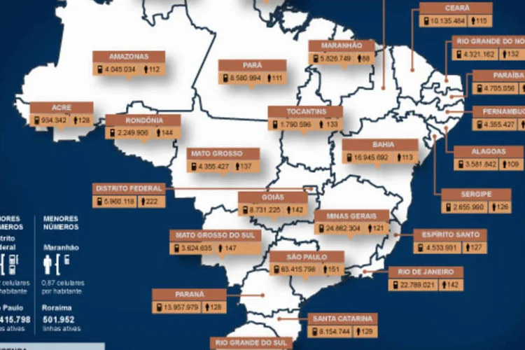 Infográfico: celulares no Brasil em agosto de 2012 (Beatriz Blanco / EXAME.com)
