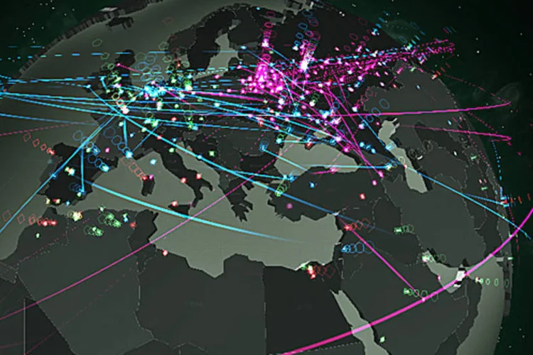 Cyber Warfare Real Time Map: Brasil é o nono país mais atacado virtualmente (Reprodução)