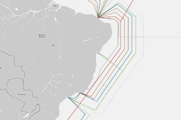 
	Mapa de cabos de internet submarinos
 (Divulgação)