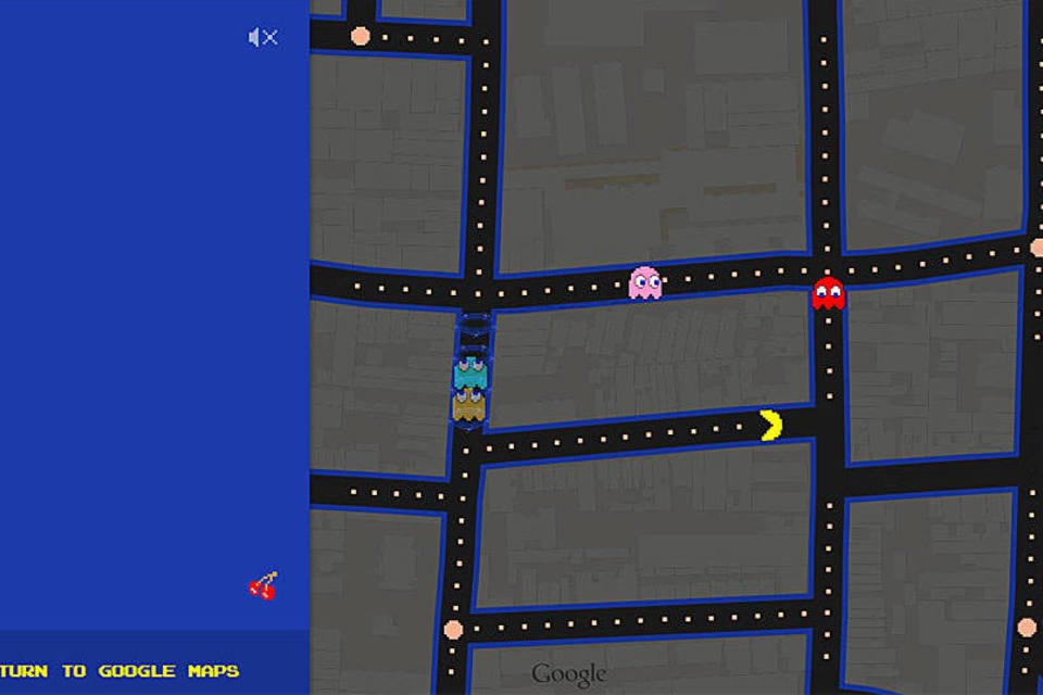 Brincadeira do Google transforma Maps em Pac-Man