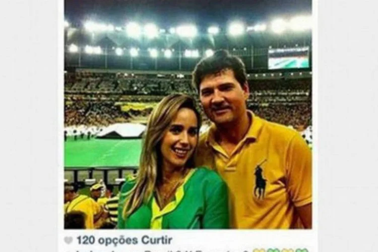 O cunhado do deputado aparece ao lado de sua esposa, Larissa: voo foi pago com dinheiro da FAB (Reprodução/Instagram)