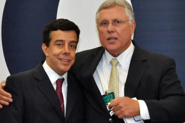 Marcelo Santos (esq.) e Fernando Lohmann no lançamento da consultoria Doers (Eduardo Tarcia/Divulgação)