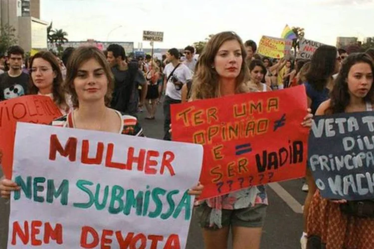Protesto: as agressões começaram ainda em cima do carro de som e logo se espalharam para a rua (Rogério Tomaz Jr.)