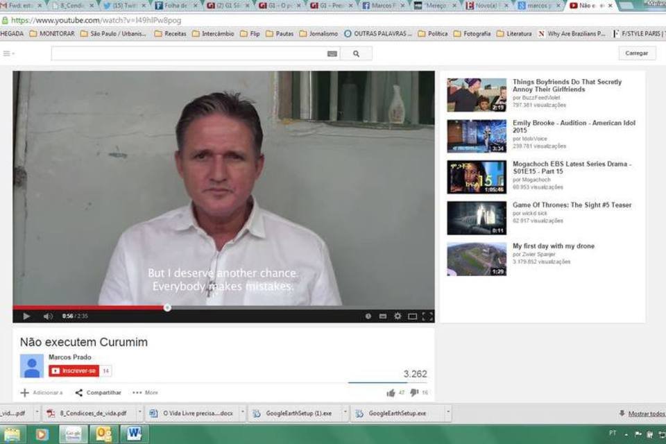 Em vídeo, brasileiro na Indonésia pede mais uma chance; veja