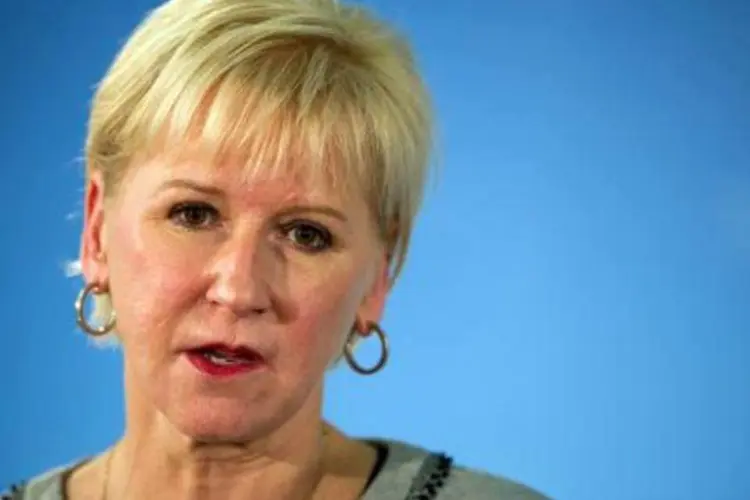 A ministra das Relações Exteriores da Suécia, Margot Wallstroem: "é uma vergonha que um país tenha bloqueado meu discurso" (Bernd Von Jutrczenka/AFP)