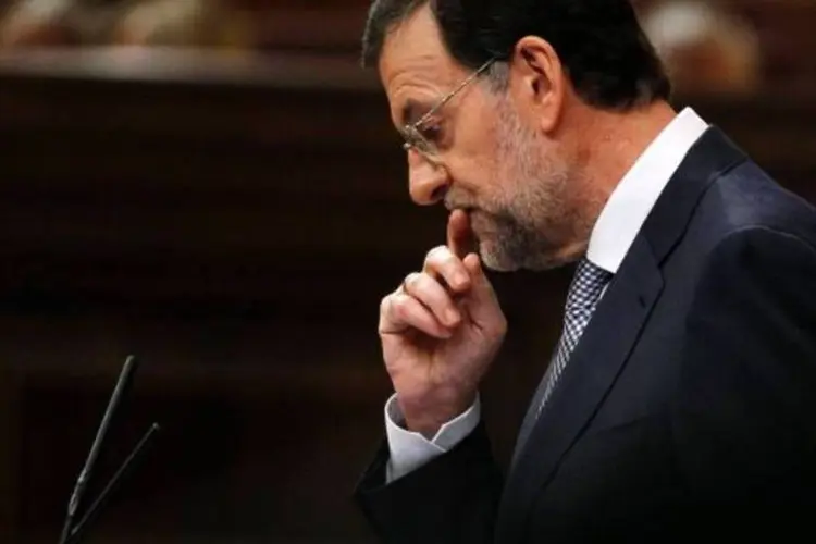 Primeiro-ministro espanhol, Mariano Rajoy, no Parlamento em Madri (Andrea Comas/Reuters)