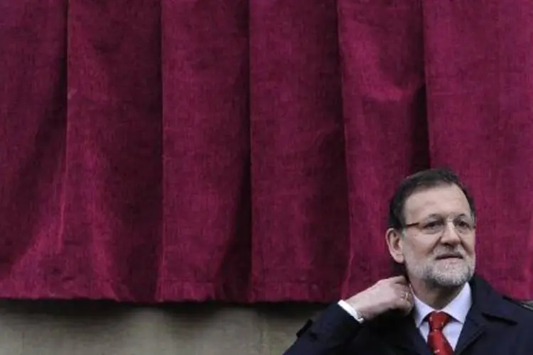 
	O premier espanhol, Mariano Rajoy: como j&aacute; havia antecipado o chefe de governo, o minist&eacute;rio tamb&eacute;m confirmou uma revis&atilde;o da alta do crescimento para este ano: 3,3% do PIB
 (Ander Gillenea/AFP)