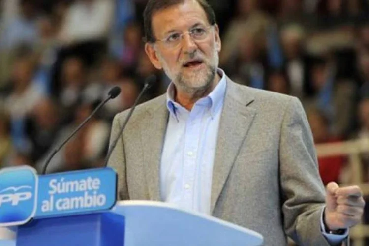 Rajoy se apresenta como um bom pai de família, capaz de tranquilizar seus eleitores (Dani Pozo/AFP)
