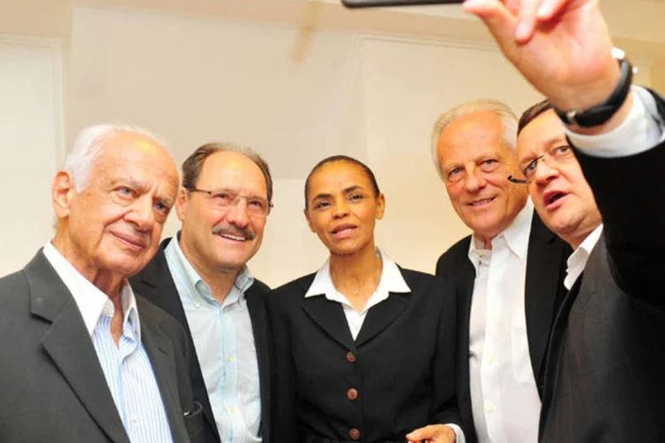 Marina Silva e Beto Albuquerque são recebidos por José Ivo Sartori, em Porto Alegre (Luiz Chaves/Sartori 15/Divulgação)