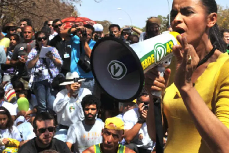A senadora Marina Silva, do Partido Verde: apoio dependerá do comprometimento com a questão ambiental (.)