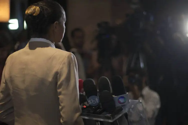 Candidata do PSB à Presidência, Marina Silva, durante coletiva de imprensa no Rio de Janeiro (Vagner Campos/MSILVA Online)