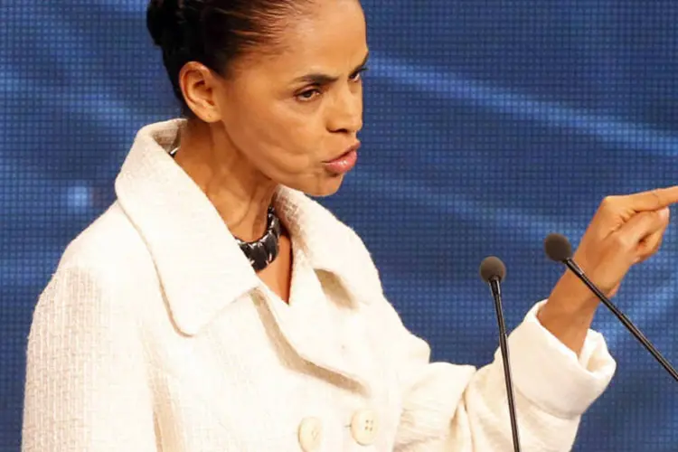 
	Candidata do PSB, Marina Silva, fala durante o debate na Band, em S&atilde;o Paulo
 (Paulo Whitaker/Reuters)