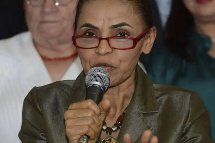 Marina Silva após reunião do PSB que definiu a nova chapa presidencial (Valter Campanato/Agência Brasil)