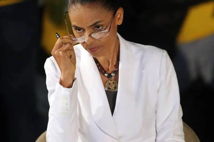 Marina Silva (PSB) durante coletiva de imprensa após o resultado da eleição, em São Paulo (Nacho Doce/Reuters)