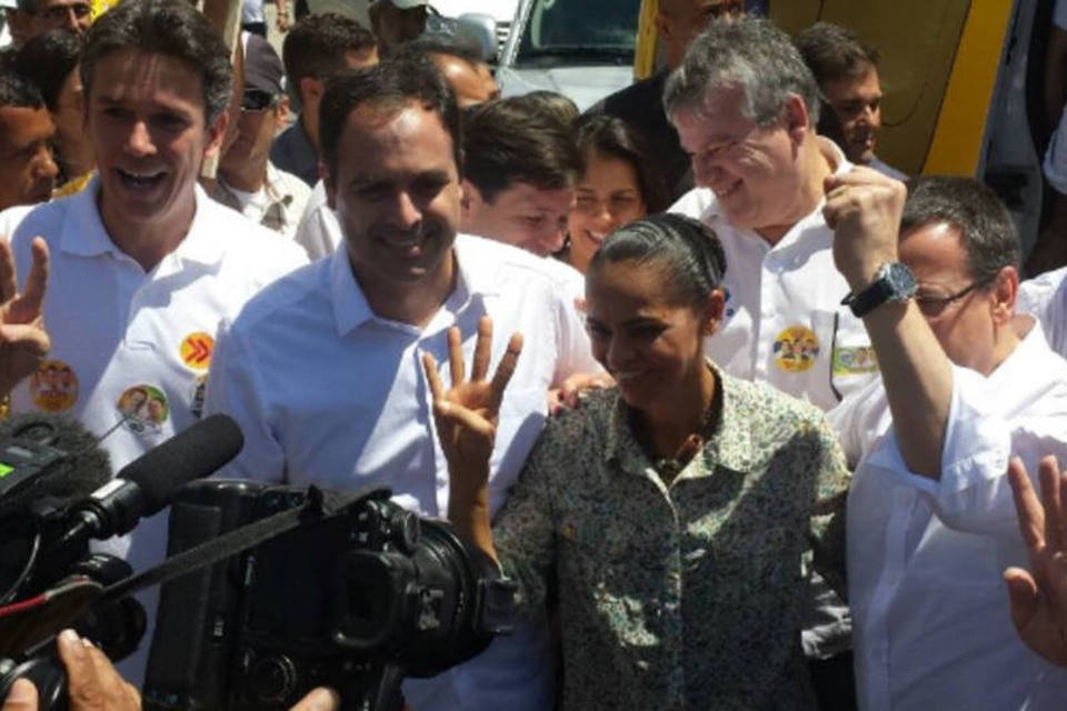 Marina Silva faz primeiro ato de rua sem Eduardo Campos