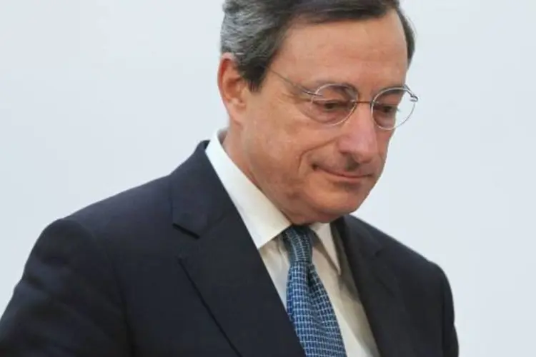 O presidente do BCE, Mario Draghi, disse que vê "sinais tentativos" de estabilização nos últimos indicadores econômicos, mas que é muito cedo para uma reviravolta (Getty Images)