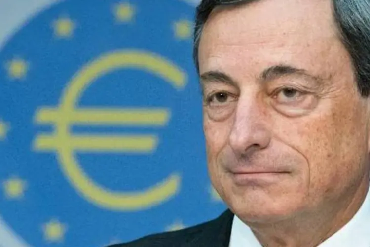 
	O presidente do BCE, Mario Draghi: &quot;&eacute; importante se reunir com os participantes do mercado&quot;
 (Boris Roessler/AFP)