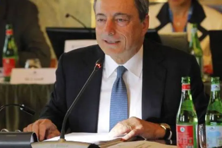 O presidente do BCE, Mario Draghi: instituição manteve sua taxa básica de juros (Ciro de Luca/AFP)