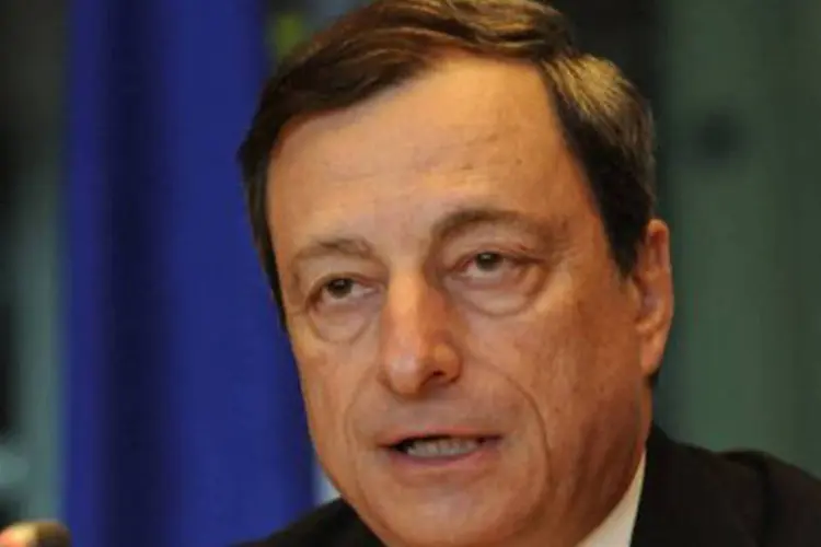 O presidente do BCE, Mario Draghi: Draghi considera, no entanto, que o BCE não pode atuar no lugar dos Estados (©AFP / Thierry Charlier)