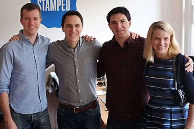 Marissa Mayer e a equipe da Stamped: aquisição em tempo recorde, para os padrões do Yahoo! (Reprodução/Instagram/Marissa Mayer)
