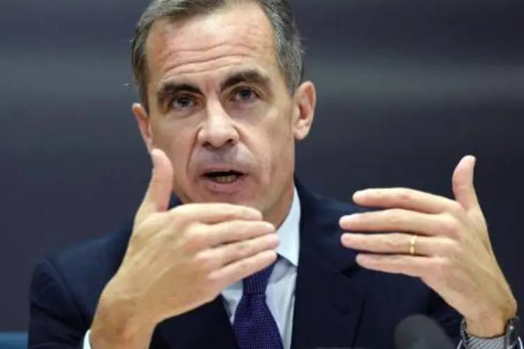 
	O presidente do Banco da Inglaterra, Mark Carney: o MPC decidiu por 9 votos a 0 manter os juros em 0,5 por cento
 (AFP)