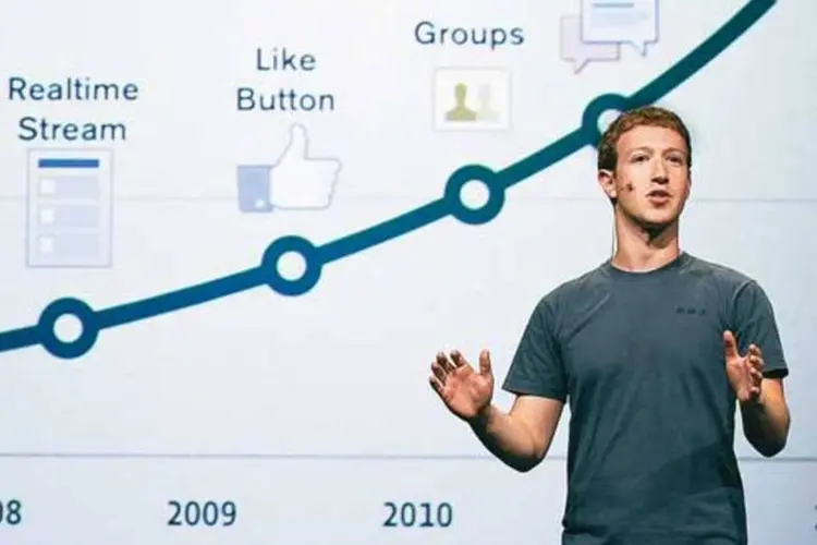 Em comparação com o mesmo período do ano anterior, o lucro do Facebook caiu 12% e a receita aumentou 45% (Justin Sullivan/Getty Images)