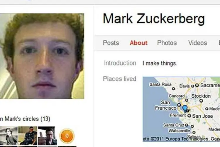 Zuckerberg no Google Plus: o fundador do Facebook está de olho no concorrente (Reprodução)