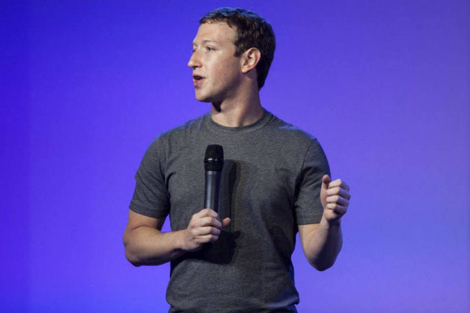 Mark Zuckerberg, CEO do Facebook, durante um encontro da Internet.org em Nova Déli, na Índia (Udit Kulshrestha/Bloomberg)