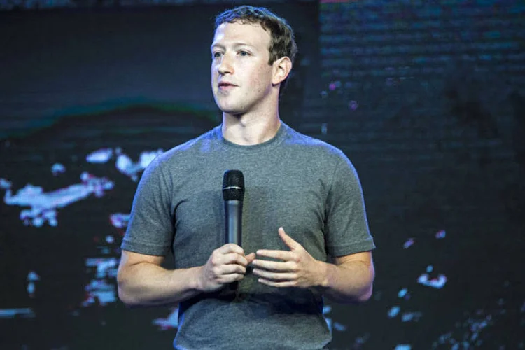 
	Mark Zuckerberg, CEO do Facebook, durante um encontro da Internet.org na &Iacute;ndia
 (Udit Kulshrestha/Bloomberg)