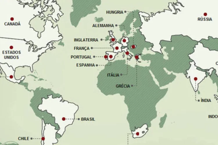 Mapa: as maiores taxas de juros do mundo