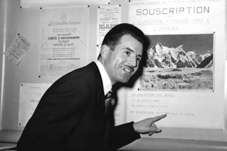 
	O alpinista Maurice Herzog em imagem de janeiro de 1950: ele alcan&ccedil;ou o topo do Annapurna (8.091 m), no Himalaia
 (AFP)