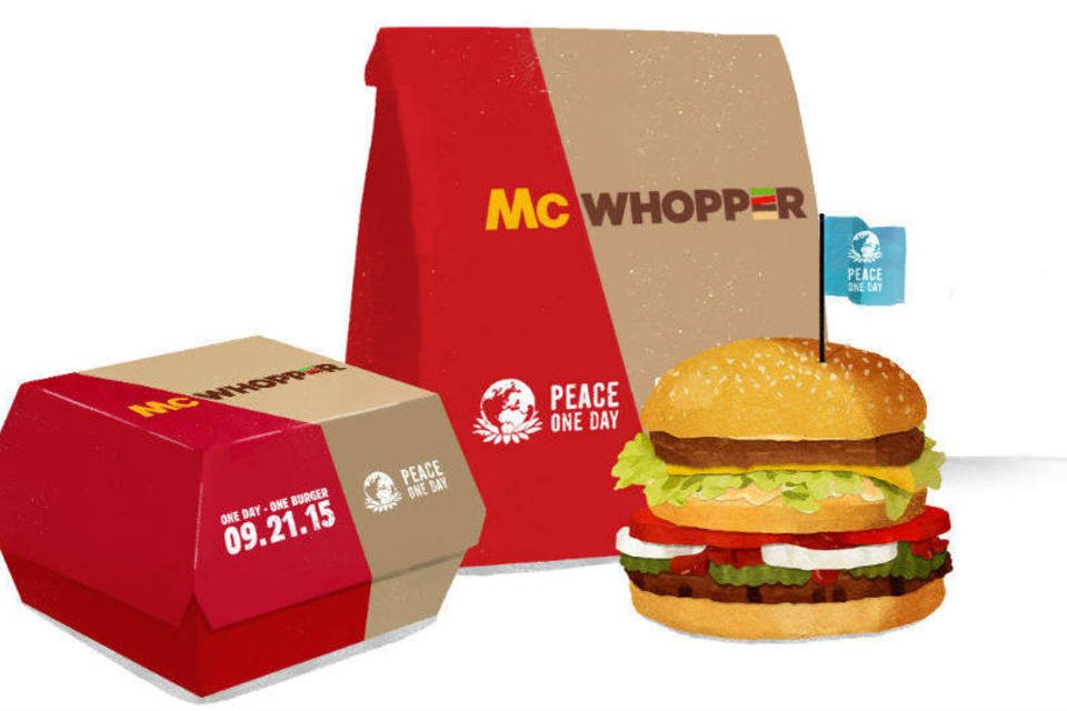 McWhopper: proposta do Burger King de trégua ao McDonald's por um dia (Divulgação/Burger King)