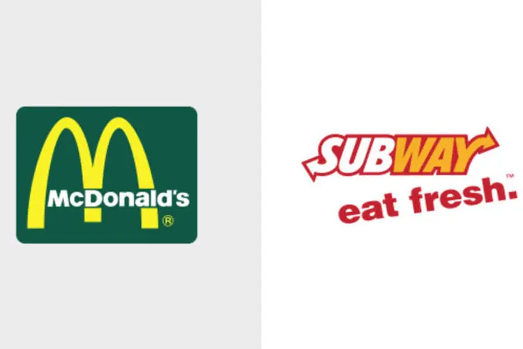 McDonald's e Subway no projeto Brand Color Swap (Paula Rupolo)