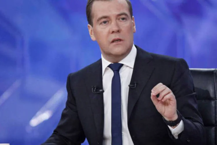 
	Dmitri Medvedev: o primeiro-ministro respondia &agrave; pergunta de uma jornalista sobre uma inspe&ccedil;&atilde;o na casa de um opositor, diretor de document&aacute;rios (Dmitry Astakhov/AFP)