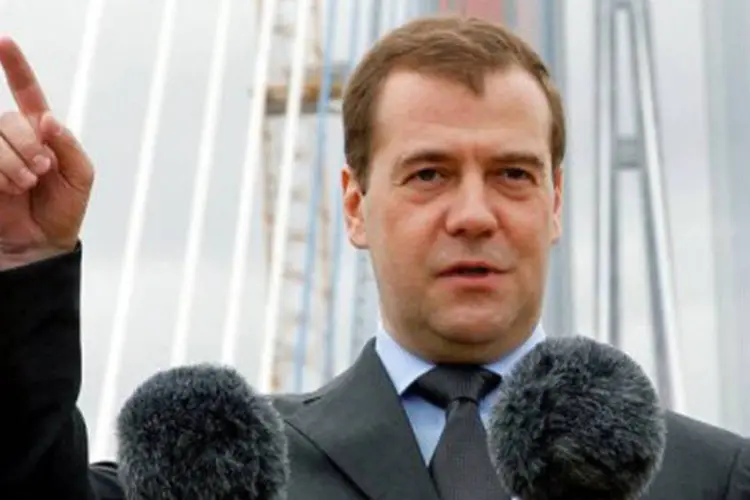 Medvedev em 2 de julho de 2012: a Rússia votou de forma sistemática contra as resoluções do Conselho de Segurança da ONU (©AFP / Dmitry Astakhov)
